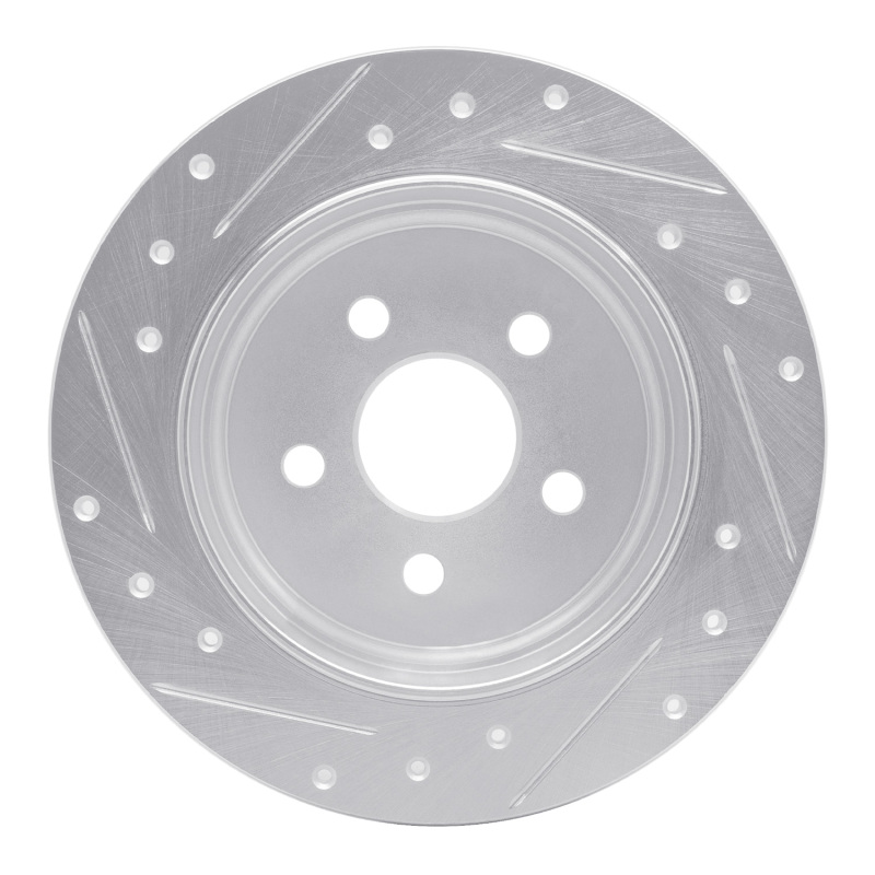 Chrysler PT Cruiser Brake Rotor (1) - Rear Right - R1 Concepts - Drilled & Slotted - Silver - `03-`10